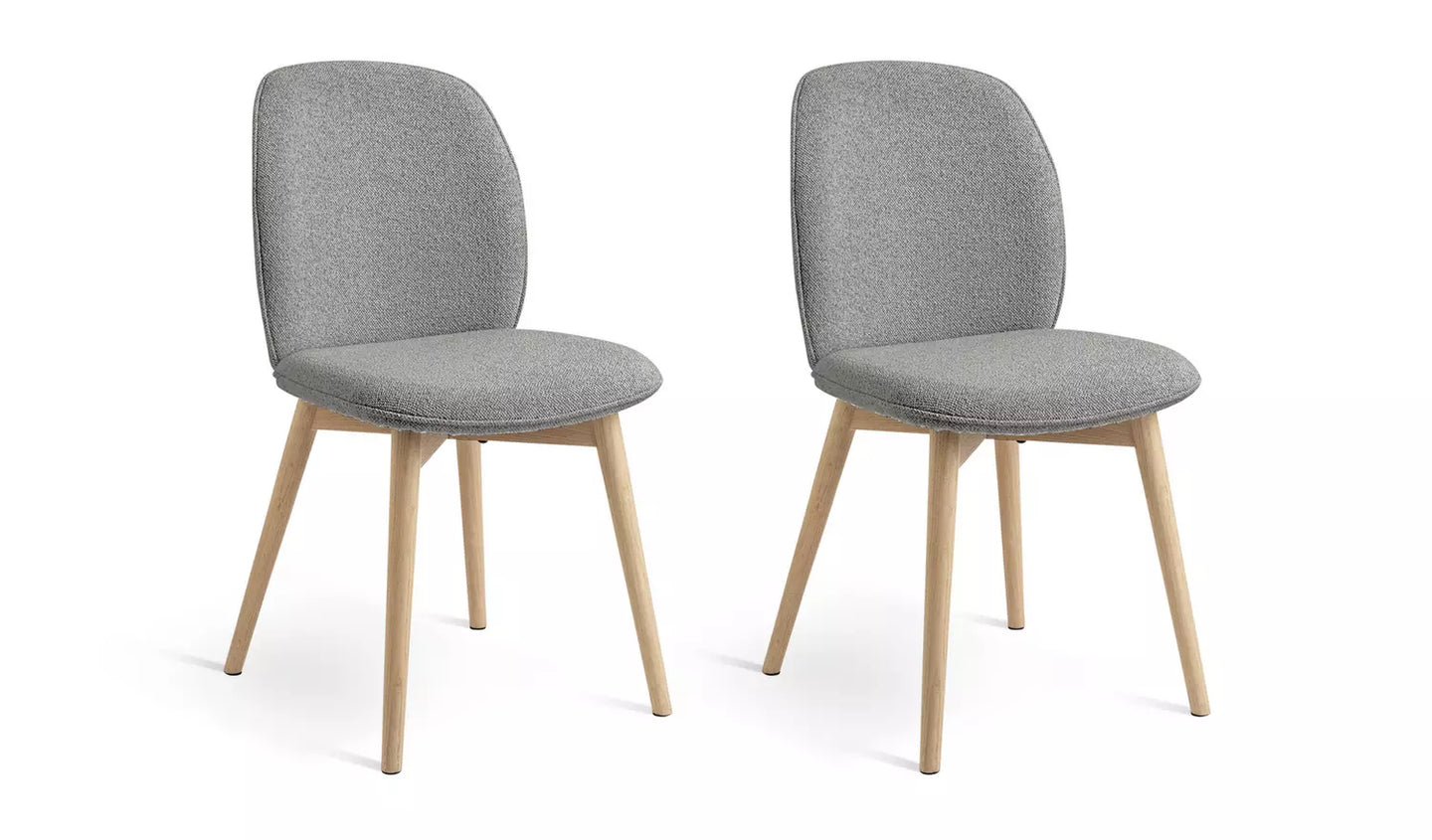 Habitat Laurel Pair Fabric Dining Chairs x 4 - Grey